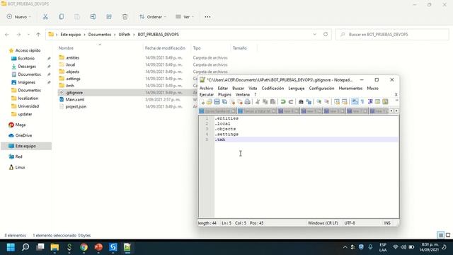 Carga de bot uipath a repositorio GIT Azure Devops смотреть онлайн