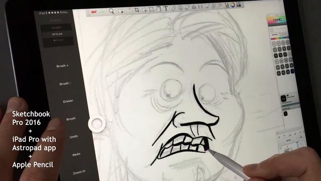 Astropad app & Apple Pencil & Intuos test in Sketchbook Pro смотреть онлайн