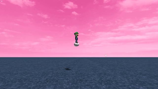 Luigi floating on an egg over the ocean for 2 minutes. смотреть онлайн