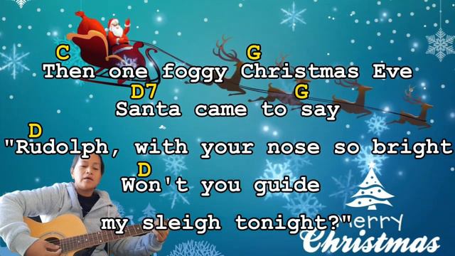 Rudolf The Red-Nosed Reindeer cover | Easy Guitar Chords for Beginner смотреть онлайн