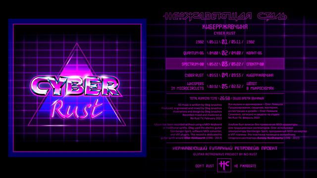 Альбом No Rust - Киберржавчина (2022) - ретровейв, советская волна, инструментальная гитара смотреть онлайн