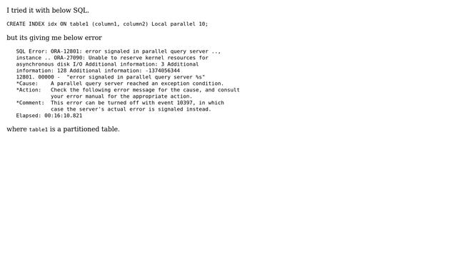 Databases: How to create index on huge oracle table? смотреть онлайн