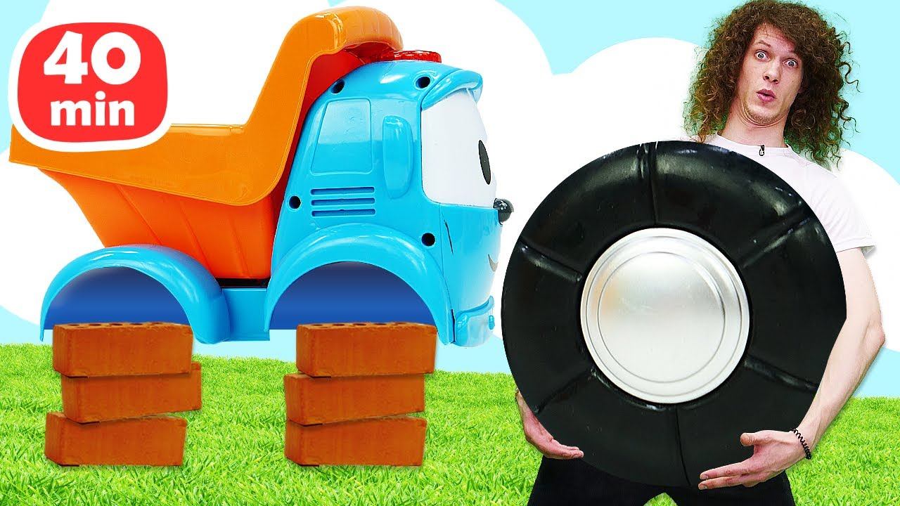 Игры в стройку - Грузовичок Лева попал в аварию и другое! Мультики для малышей Веселая Школа смотреть онлайн