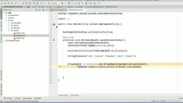 #15 Auto Complete Text View in Android | Android Studio Tutorial | Android Tutorial SoftwareTechIT смотреть онлайн