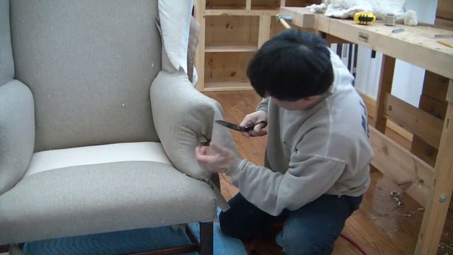 How To Reupholster A Wing Chair pt 18 смотреть онлайн