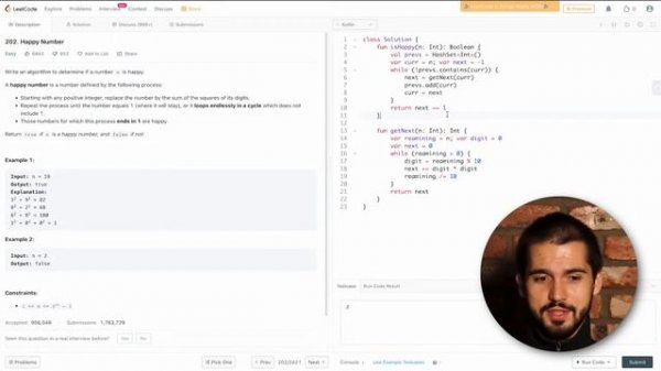 Задача с LeetCode про Happy Numbers. Алгоритмическая качалка с Валерой Петровым