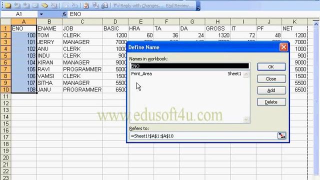 Insert Menu Options in MS Excel Part 1 (MS Office 2003 in Telugu) смотреть онлайн