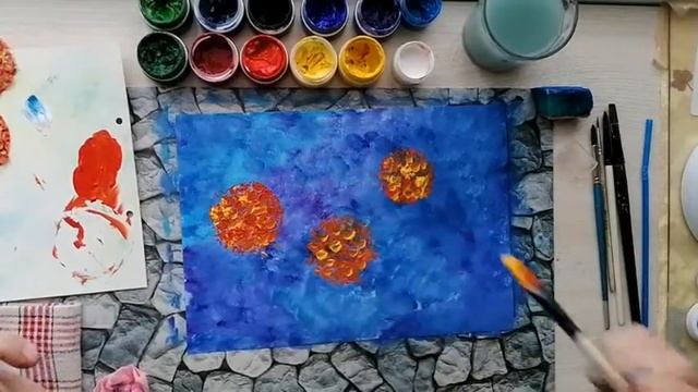 Золотые рыбки. Нетрадиционное рисование для дошколят. смотреть онлайн