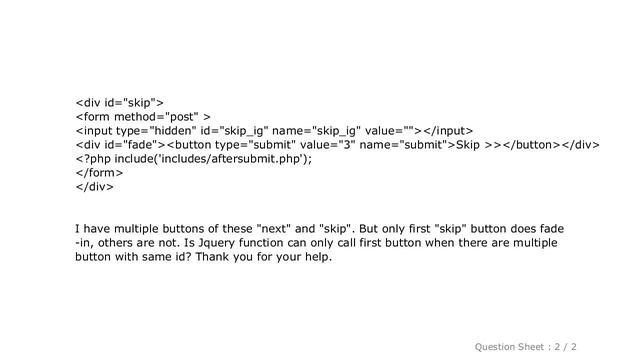 HTML : JQuery function for multiple button event with same Id смотреть онлайн
