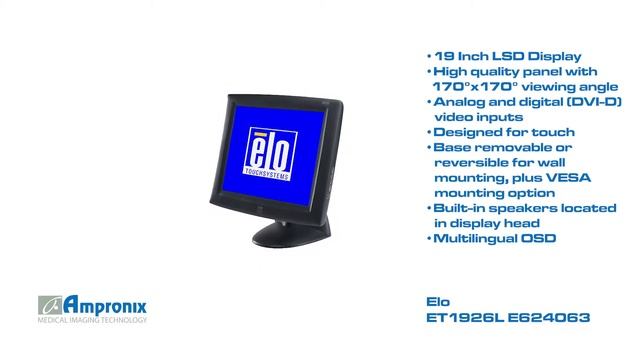 Elo ET1926L E624063 Display Monitor Screen Sales | Service | Repair | Exchange | Replacement смотреть онлайн