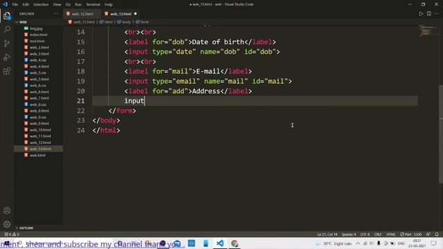 Form ( name , date , email , tell , file ) in html : web designing | Tech and Coding. смотреть онлайн