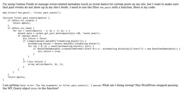 Wordpress: How to use filter hook "the_posts" with a function that refers to $this? смотреть онлайн