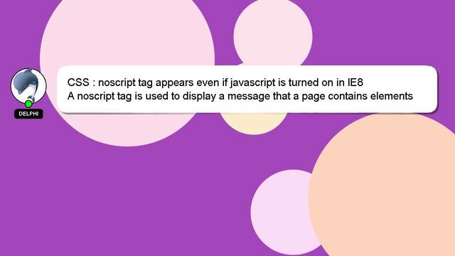 CSS : noscript tag appears even if javascript is turned on in IE8 смотреть онлайн