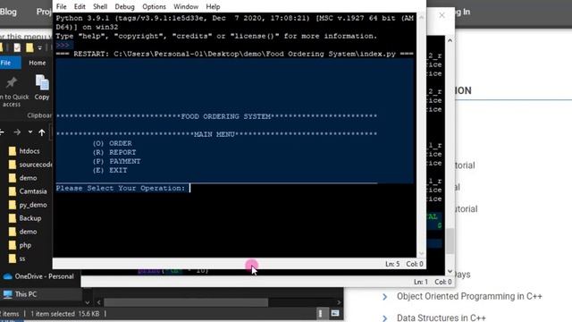 Food Ordering System using Python with Free Source Code DEMO смотреть онлайн