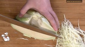 Как нарезать капусту, нарезка соломкой