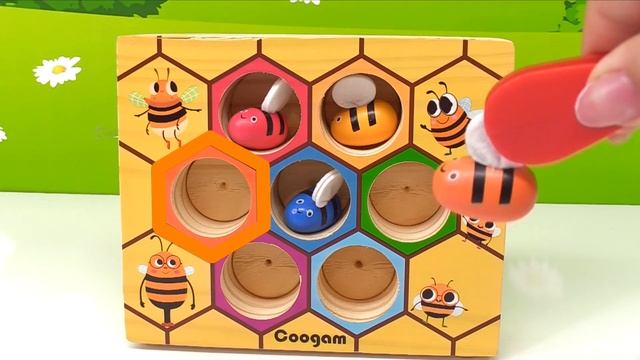 Teach Toddlers Colors and Counting with Toy Bees and Beehive! смотреть онлайн
