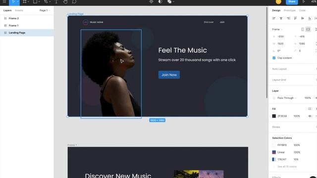 Music Website Landing Page - Using FIGMA | Adobe Photoshop смотреть онлайн