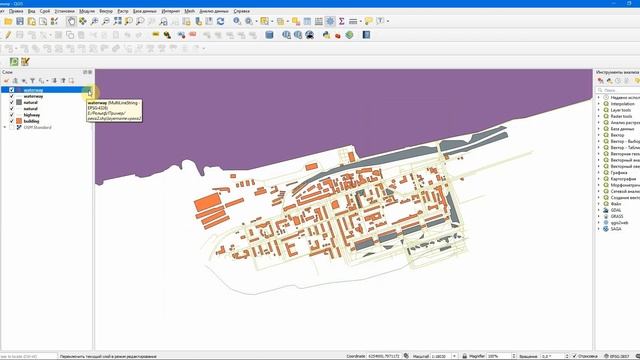 Быстро и просто выгружаем данные OSM с помощью QGIS. Создаем SHP файлы зданий, улиц, реки, парков. смотреть онлайн