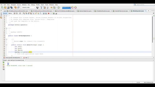 Bitwise operator in java in Netbeans #java #program #video #student смотреть онлайн