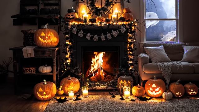 Cozy Halloween Fireplace 🎃 Music Brings The Halloween Spirit To Every Home 👻 Halloween Music 2023