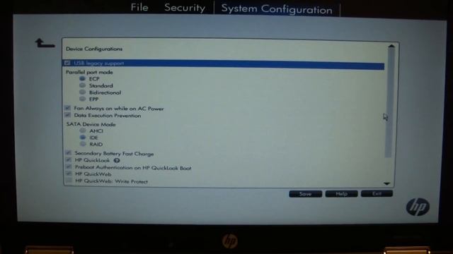 HP EliteBook 8440p - UEFI
