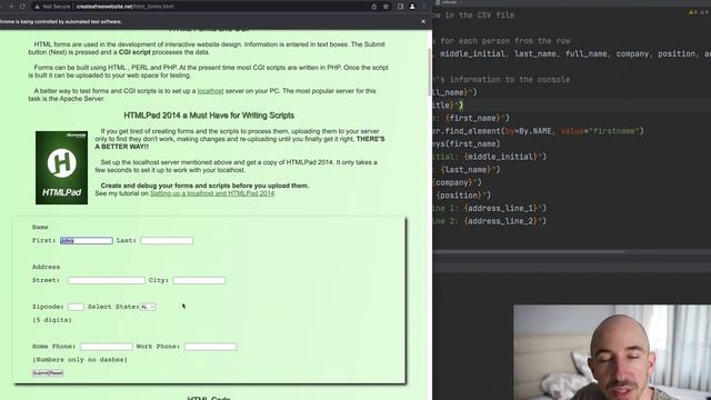 Automate Form Filling out Using Python and Selenium from a large list of inputs смотреть онлайн