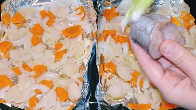 Хек с овощами в духовке #хексовощами Как приготовить хек в духовке смотреть онлайн
