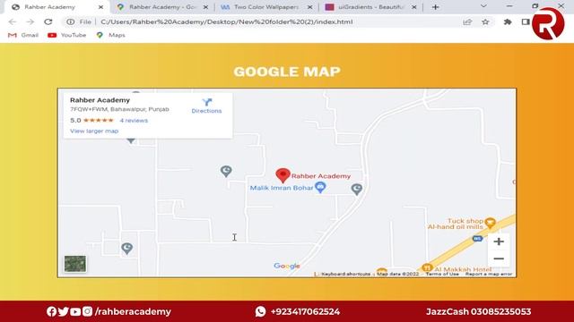 How To Add Google Map In Website | Add Google Map On Website Using HTML And CSS | Rahber Academy смотреть онлайн