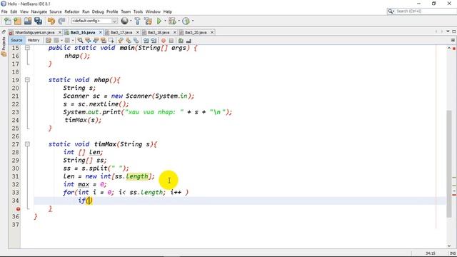 [Java] - Bài tập 3.16: Tìm từ dài nhất và vị trí của nó trong xâu. смотреть онлайн