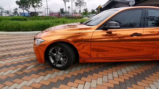 orange Chrome wrapping BMW F30 ONLY RM 2799 PREMIUM BRAND BUBBLE FREE STICKER XISE Lowest price смотреть онлайн