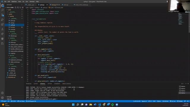 Cycles game in python смотреть онлайн