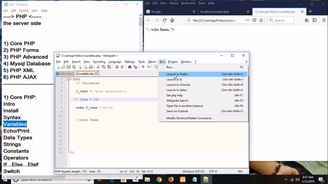 PHP Intro Part-03 | PHP Variables | PHP Tutorial | How To Declare Variables In Php | PHP Variables смотреть онлайн
