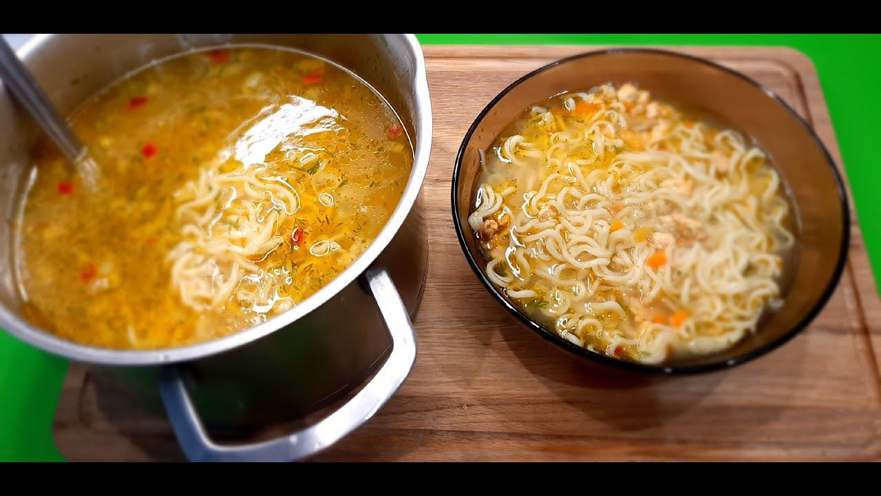 Куриный суп с лапшой. Наваристый, аппетитный и сытный. смотреть онлайн
