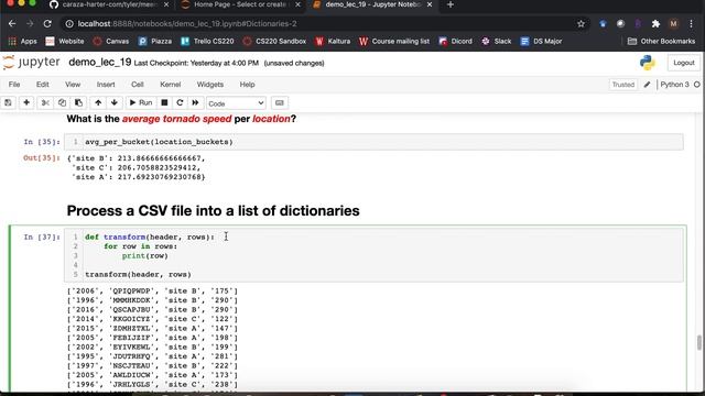 [CS 220 / CS319 Spring 2021] LEC 19 Video 4: list of dict representation смотреть онлайн