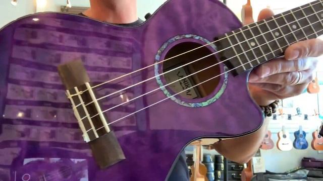 Lanikai QM-PUTEC Quilted Maple Purple Acoustic/Electric Ukulele Demo at Aloha City Ukes смотреть онлайн