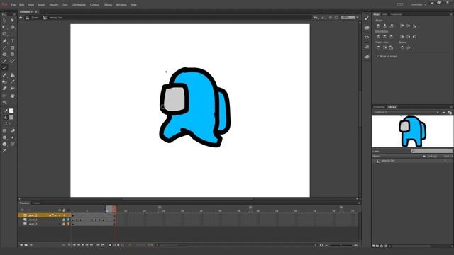 Tutorial Adobe Flash Profesional/ Animate CC | Membuat animasi Among Us смотреть онлайн