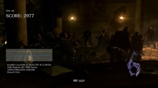 Resident Evil 6 - BENCHMARK 1080p - Intel Core i5 3470, MSI Ati Radeon HD 7850 OC смотреть онлайн