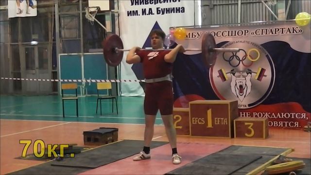 Роман Агапитов. Первенство Липецкой обл. по тяжелой атлетике. 13.10.2018г. Елец.