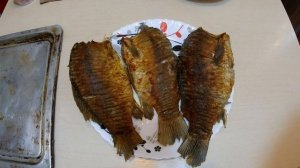 Жареный карась без костей. В духовке. Рецепт.