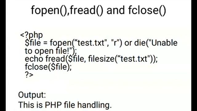 PHP File Handling смотреть онлайн