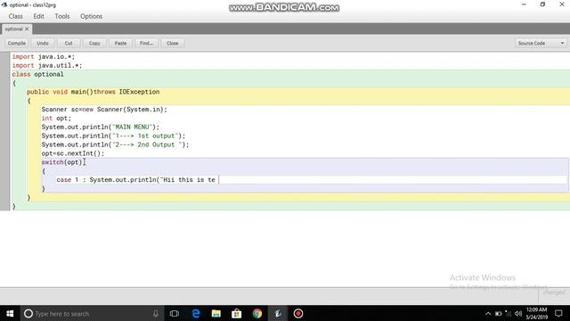Switch Case | Java option taking case | Program смотреть онлайн