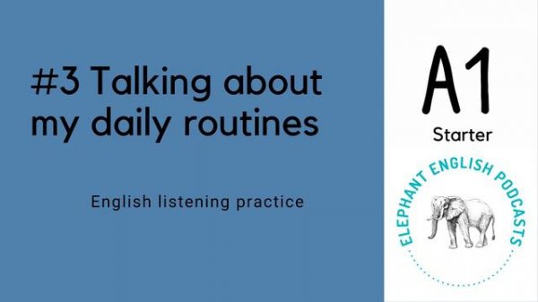 Beginner English listening practice/speaking practice Level 1/A1🍽🚴Talking about my daily routines