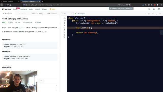 Leetcode Solution - 1108 Defanging an IP Address смотреть онлайн