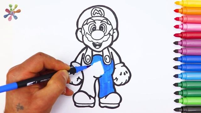 Super Mario, Coloring and drawing for kids. СУПЕР МАРИО Раскраски для детей. смотреть онлайн