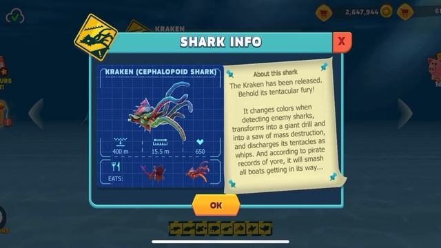 NEW KRAKEN (CEPHALOPOID SHARK) INFO! - Hungry Shark Evolution смотреть онлайн