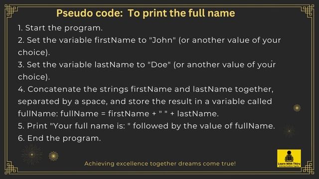 JAVA Programming Basic | Write a java program to print the full name | смотреть онлайн