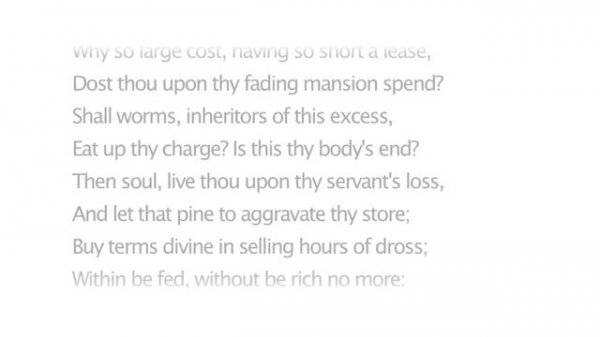 Shakespeare's Sonnet 146 – Poor Soul, the Centre of My Sinful Earth