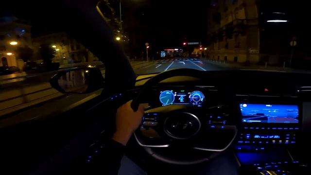 Hyundai Tucson 2023 - NIGHT POV test drive (PURE DRIVING, ambient lights, digital cockpit) смотреть онлайн