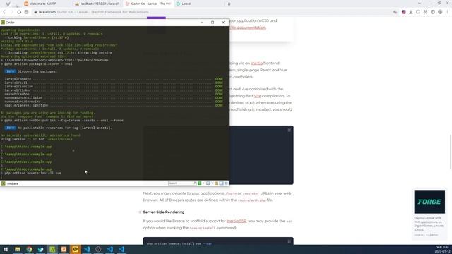 laravel9 vue3 xampp php 8 breeze Development environment setting смотреть онлайн