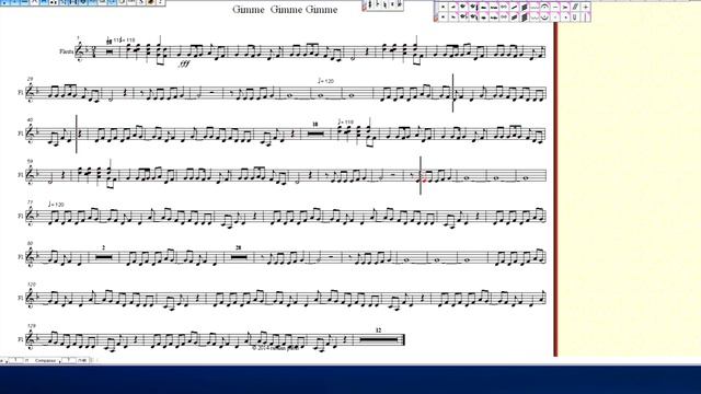 Gimme gimme gimme Notas flauta смотреть онлайн